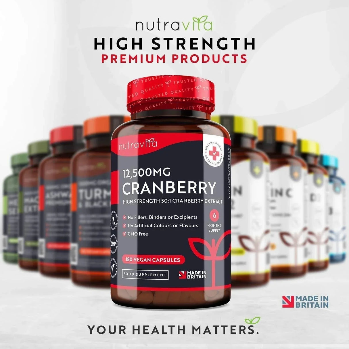 Cranberry – Rote Cranberry 12500 mg 180 vegane Kapseln