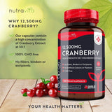 Cranberry – Rote Cranberry 12500 mg 180 vegane Kapseln