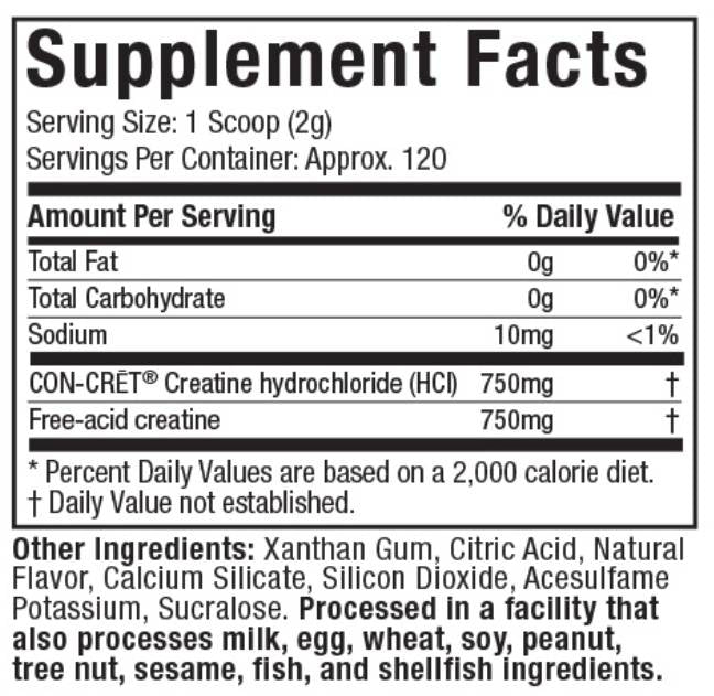Creator® | Kreatin-HCl + Kreatin mit freier Säure – 235 Gramm