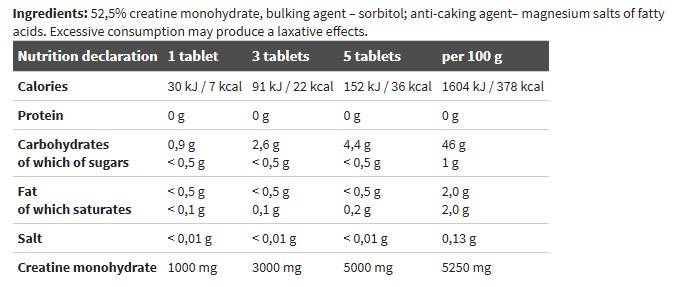 Kreatin 1000/Creapure – 300 Tabletten