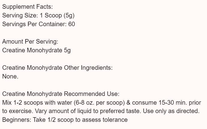 Kreatin-Monohydrat – 300 Gramm