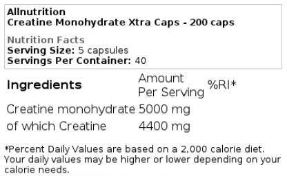 Kreatin-Monohydrat Xtra Caps 200 Kapseln