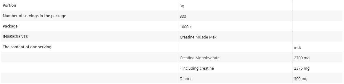 Creatine Muscle Max – 1000 Gramm