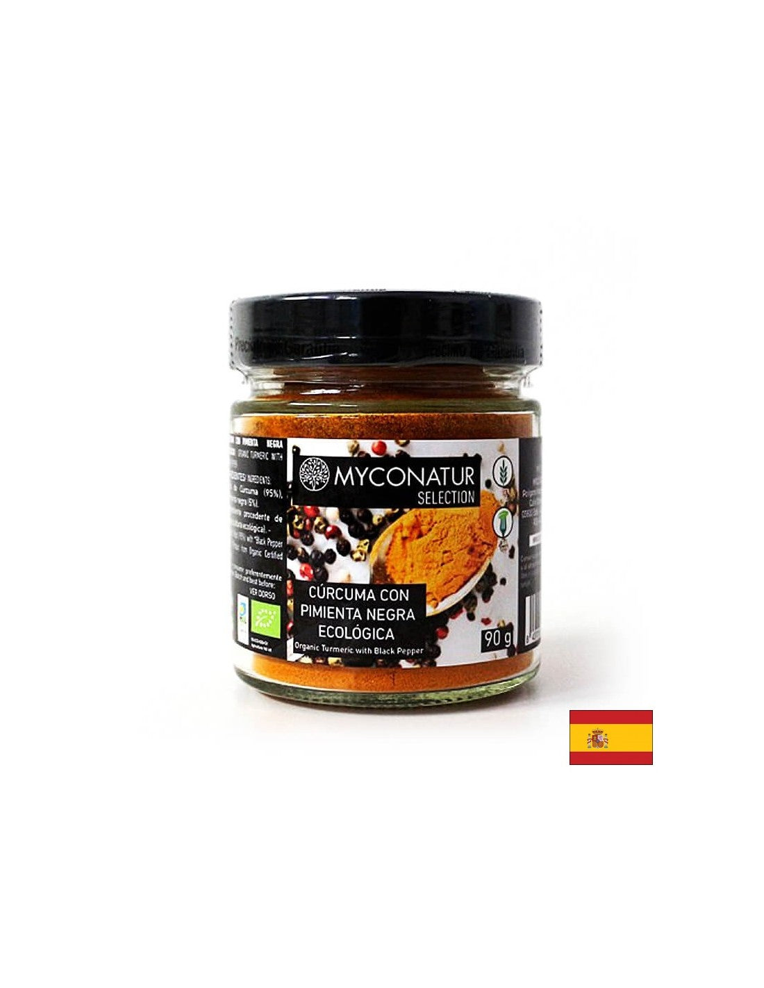 Curcuma Con Pimienta Negra Ecologica – Bio-Kurkumapulver (Wurzel) mit schwarzem Pfeffer, 90 g <tc>Myconatur</tc>