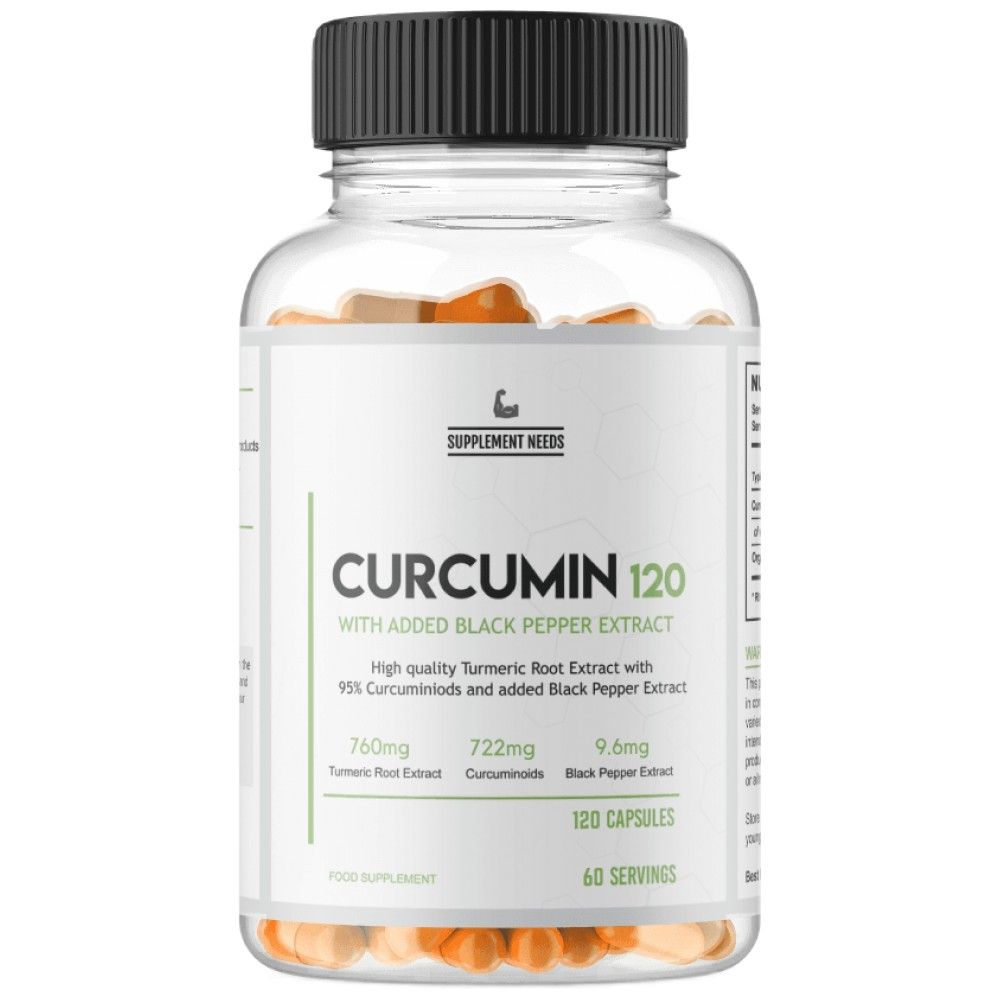 Curcumin- und Schwarzpfeffer-Extrakt – 120 Kapseln