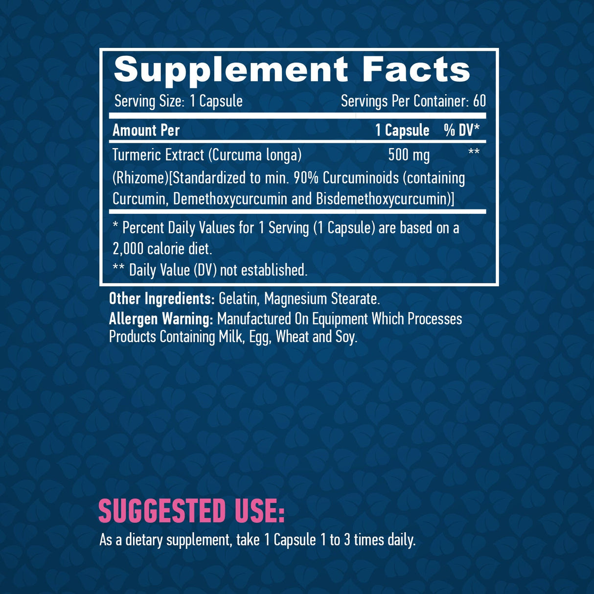 Curcumin/Kurkuma-Extrakt/ 500 mg/60 Kapseln.