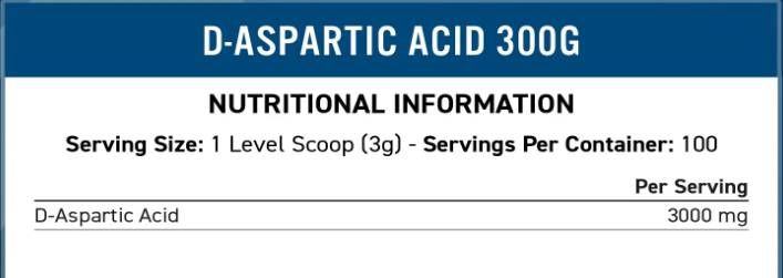 D-Asparaginsäure-Pulver 3000 mg – 300 Gramm