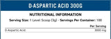 D-Asparaginsäure-Pulver 3000 mg – 300 Gramm