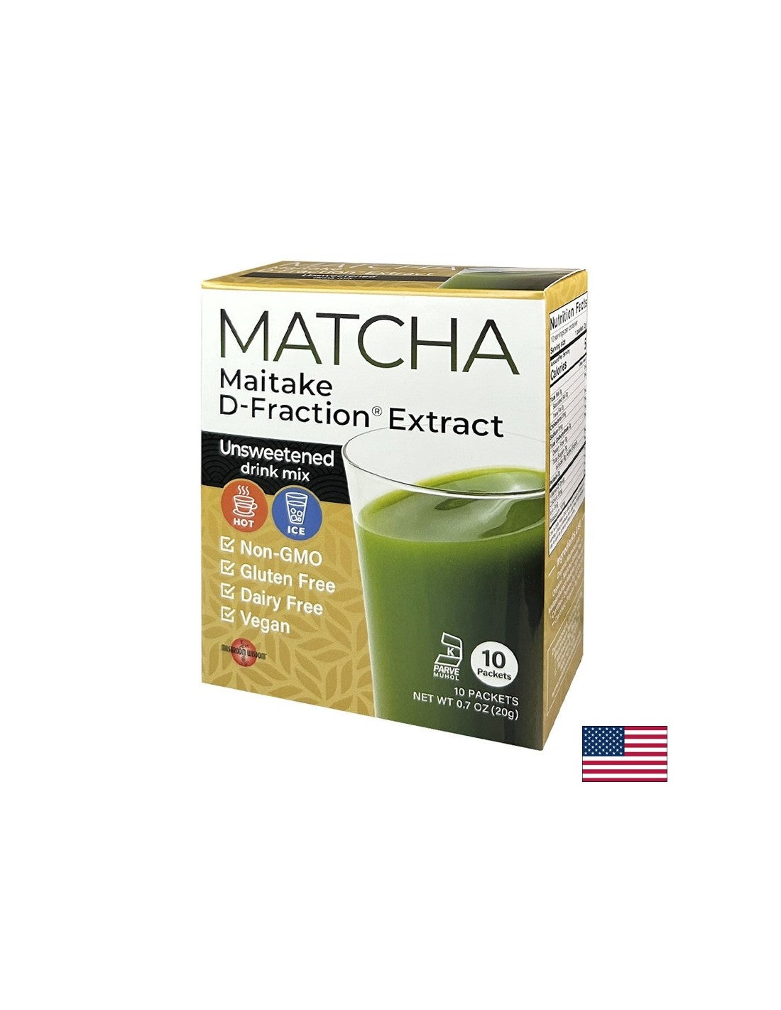 Matcha mit Maitake-Extrakt D-Fraction®, 10 Beutel