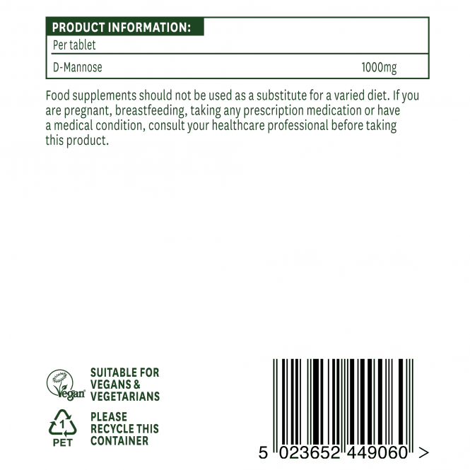 D-Mannose (D-Mannose) 1000 mg 60 Tabletten NaturesAid