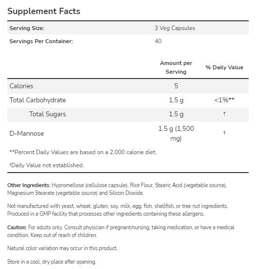 D-Mannose 500 mg – 240 Kapseln
