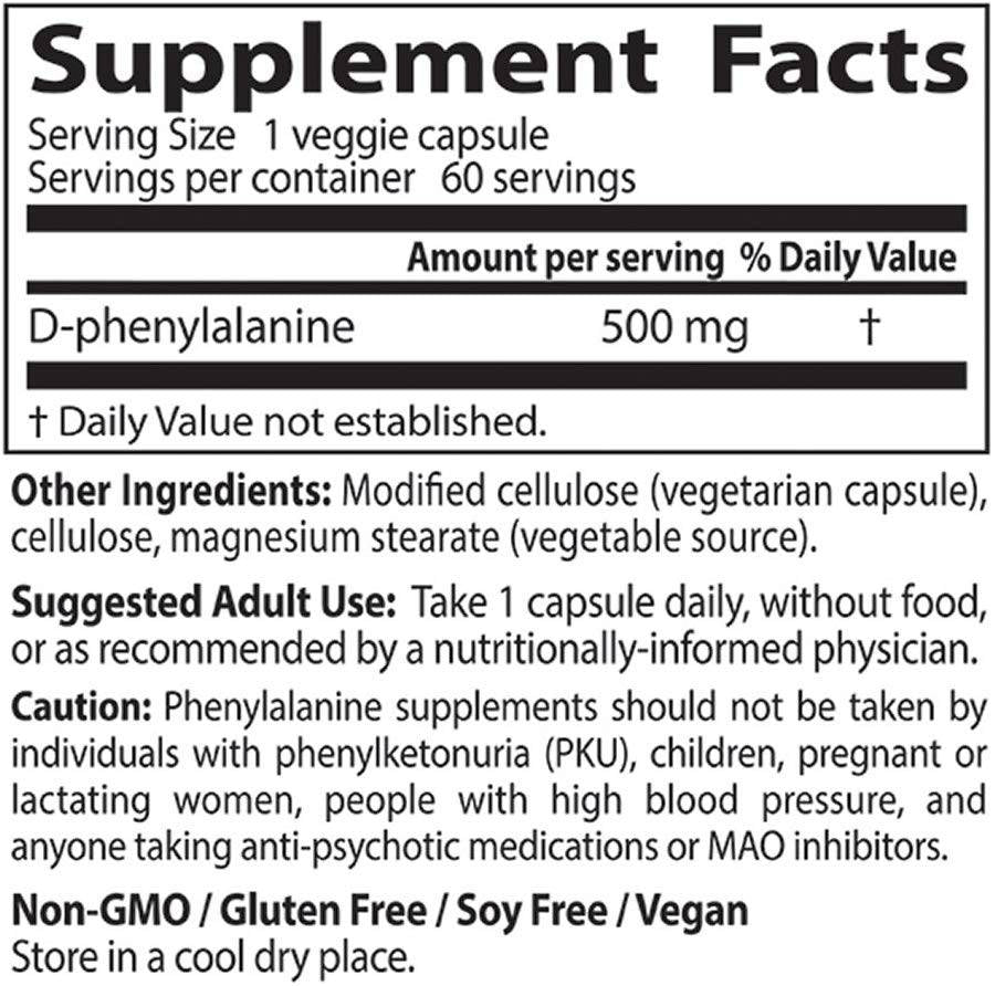 D-Phenylalanin 500 mg – 60 Kapseln