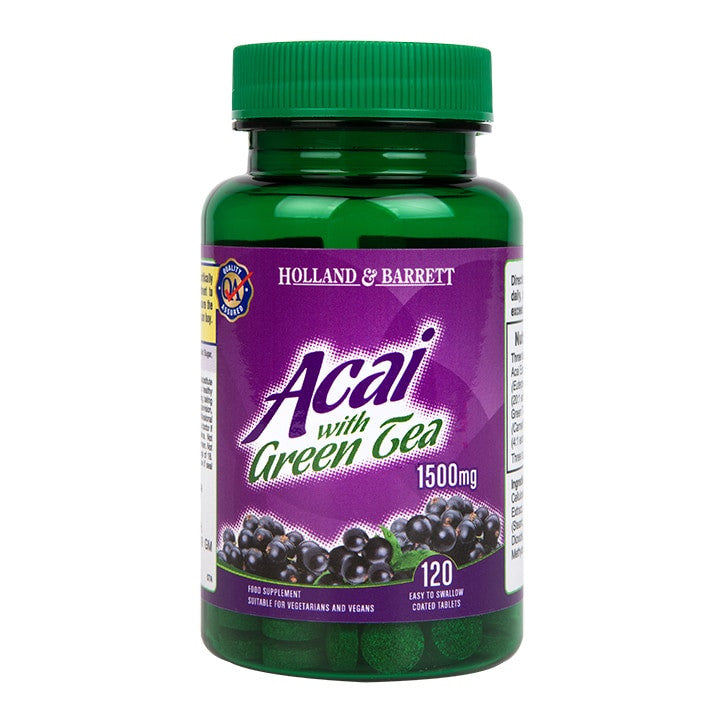 Acai-Beere 1500 mg | mit grünem Tee - 120 Tabletten