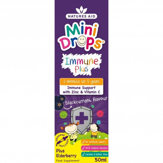 Immunformel mit Holundertropfen für Kinder (Mini Drops Immune Plus) 50 ml NaturesAid