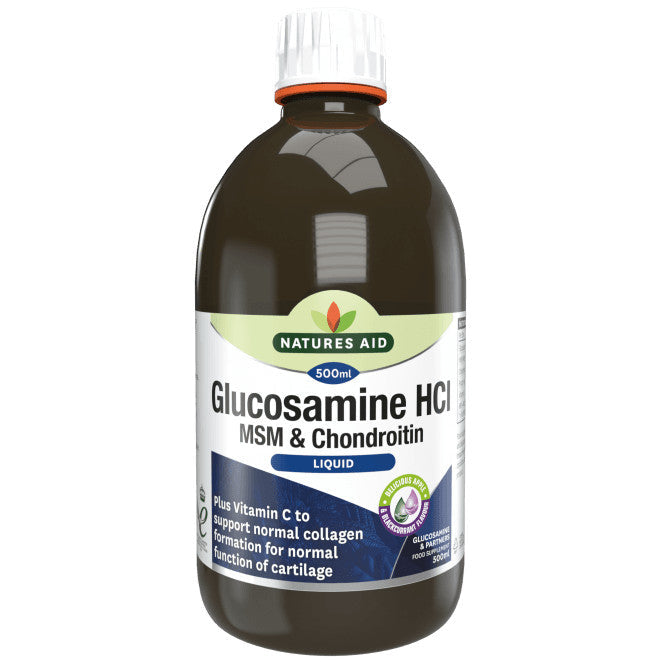 Konzentrierte flüssige Formel für gesunde Gelenke mit Glucosamin, MSM und Chondroitin (Glucosamin, MSM & Chondroitin Liquid) 500 ml NaturesAid