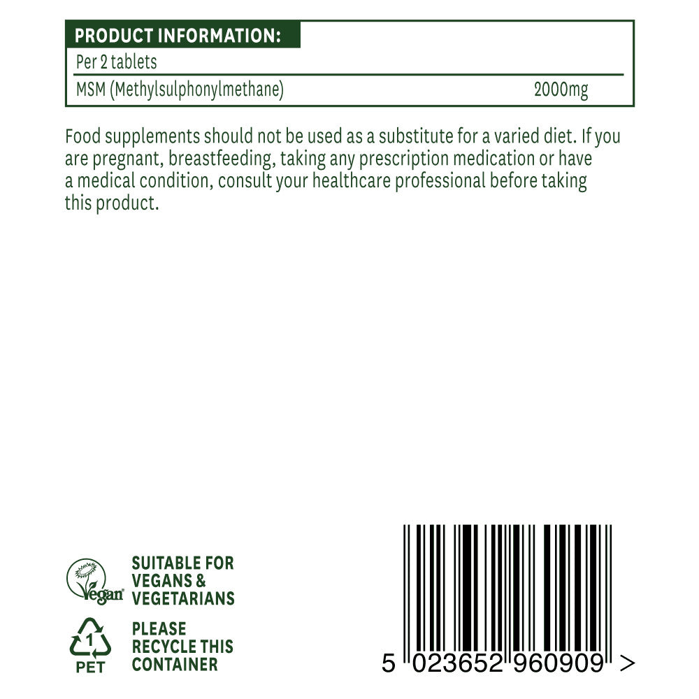 Methylsulfonylmethan MSM (Methylsulfonylmethan MSM) 1000 mg 90 Tabletten NaturesAid
