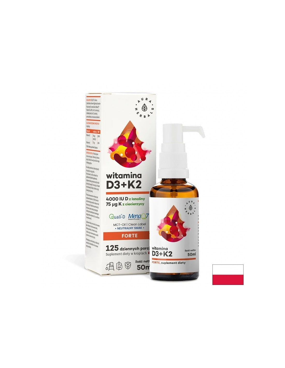 Knochen und Gelenke – Vitamin D3 1000 IE + K2 18,75 µg Forte, 50 ml Mundspray