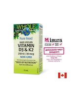 Vitamin D3 250 IE + K2 30 µg Whole Earth and Sea® – Für Knochen, Immunität und gesunde Blutgefäße, 15 ml Tropfen