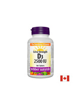 Gesunde Knochen und ein starkes Immunsystem – Vitamin D3 2500 IE, 180 Tabletten <tc>Webber Naturals</tc>