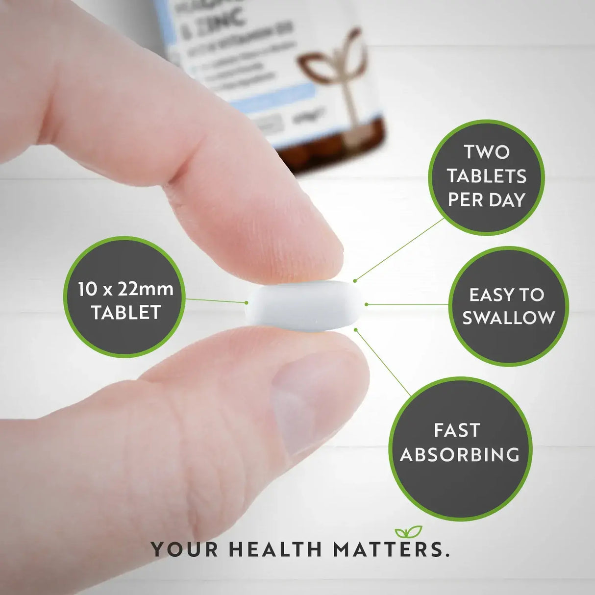 Kalzium, Magnesium, Zink und Vitamin D3 – 365 Tabletten