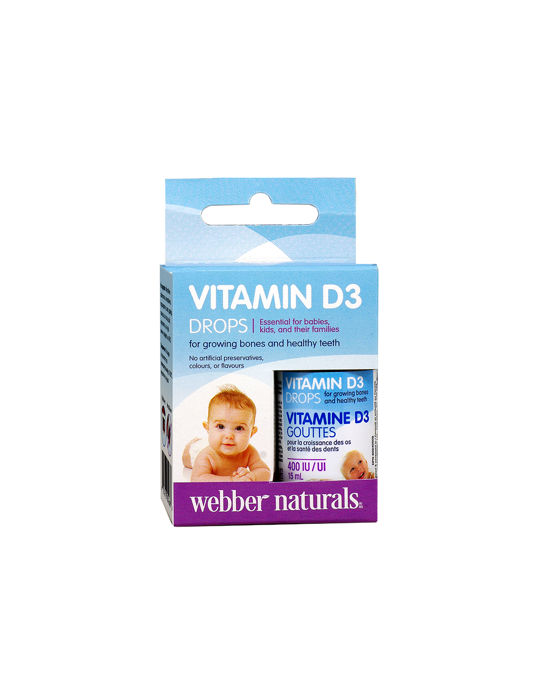 Vitamin D3 für Babys und Kinder, 400 IE x 15 ml/ 500 Dosen