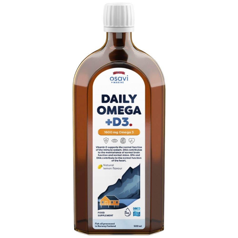 Tägliches Omega + D3 Liquid | Natürliches Zitronenaroma – 500 ml