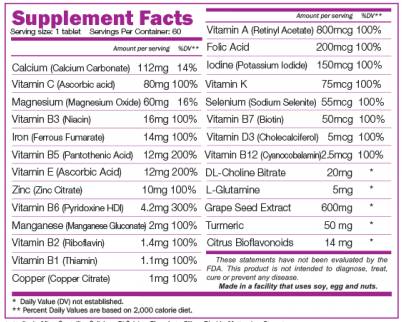 Tägliche Vita Tabs – 60 Tabletten