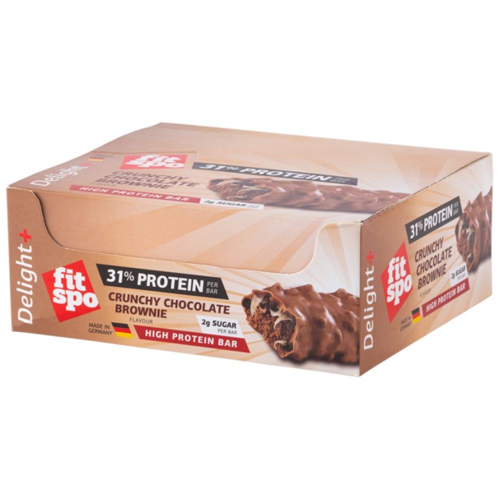Freude+ knusprige Proteinriegel Schokolade Brownie - 12 x 60 Gramm