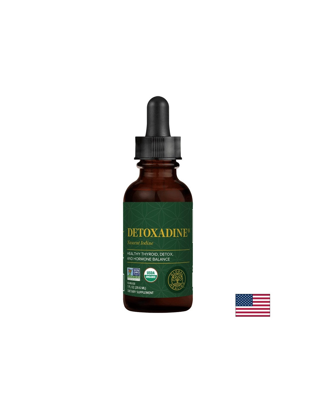 Detoxadine® Nascent Iodine – Detoxadine® zertifiziertes organisches Atomjod, 29,6 ml Global Healing