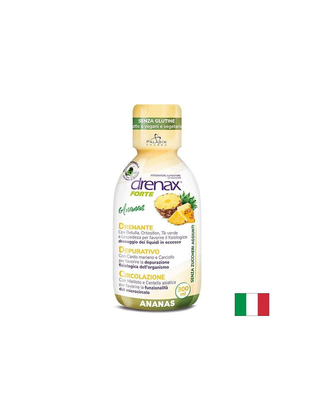 Anti-Flüssigkeitsretentionsformel mit Ananas – Drenax – Drenax® Forte – pflanzliches Diuretikum, 300 ml, 10 Dosen