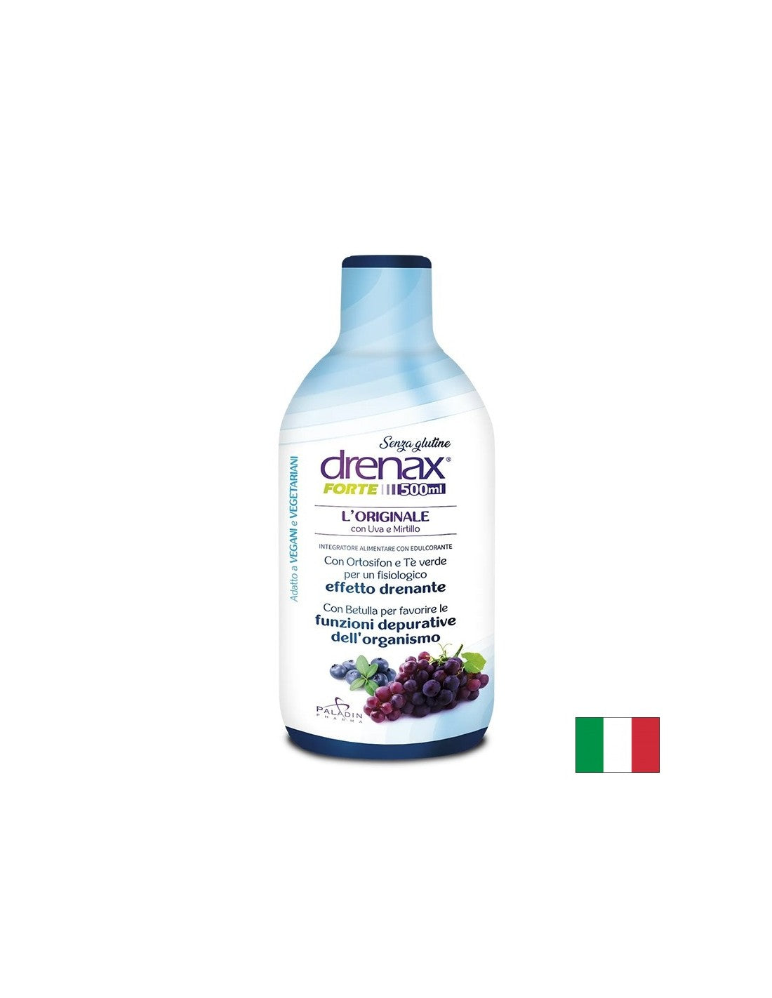 Diuretische Formel mit Traubenkernen und Blaubeeren – Drenax – Drenax® Forte, 500 ml, 16 Dosen