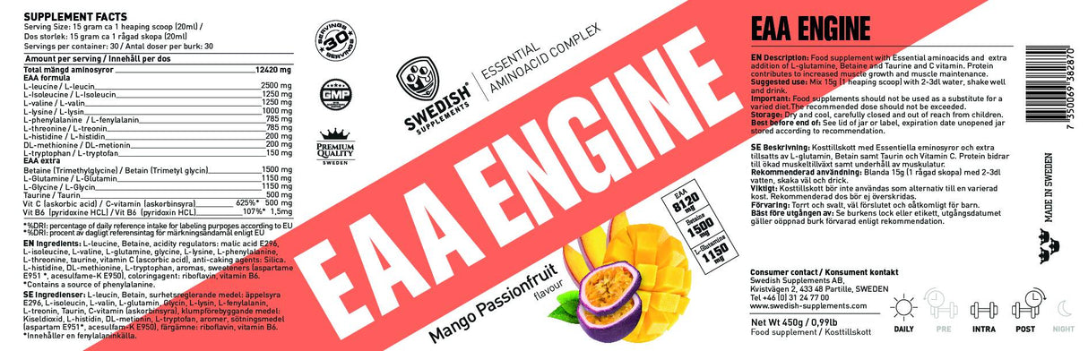 EAA Engine/Komplex mit essentiellen Aminosäuren – 450 Gramm