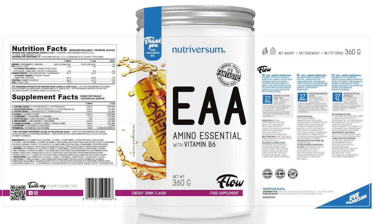 EAA-Flow | Essentielle Aminosäuren – 360 Gramm
