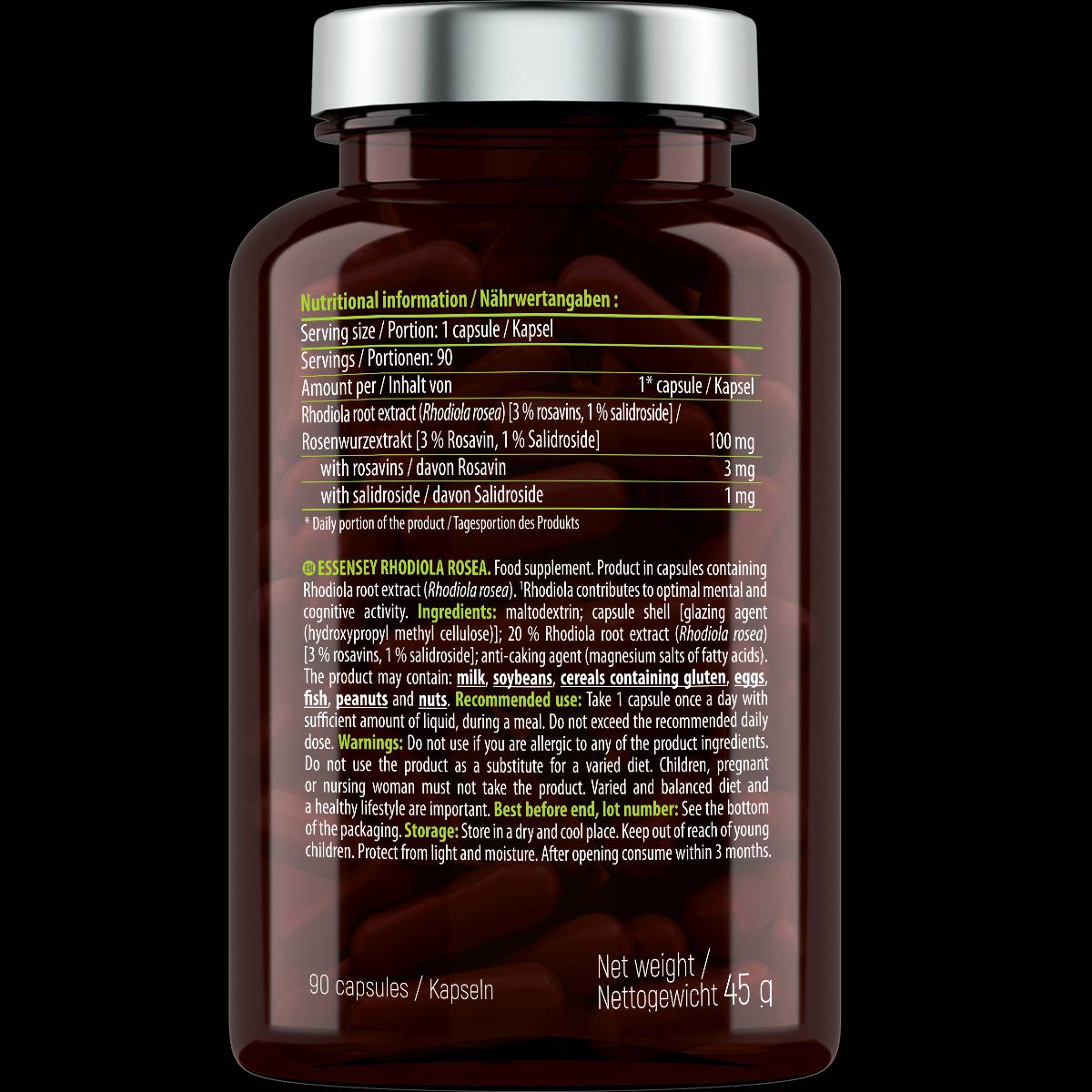 Rhodiola Rosea 100 mg - 90 Kapseln