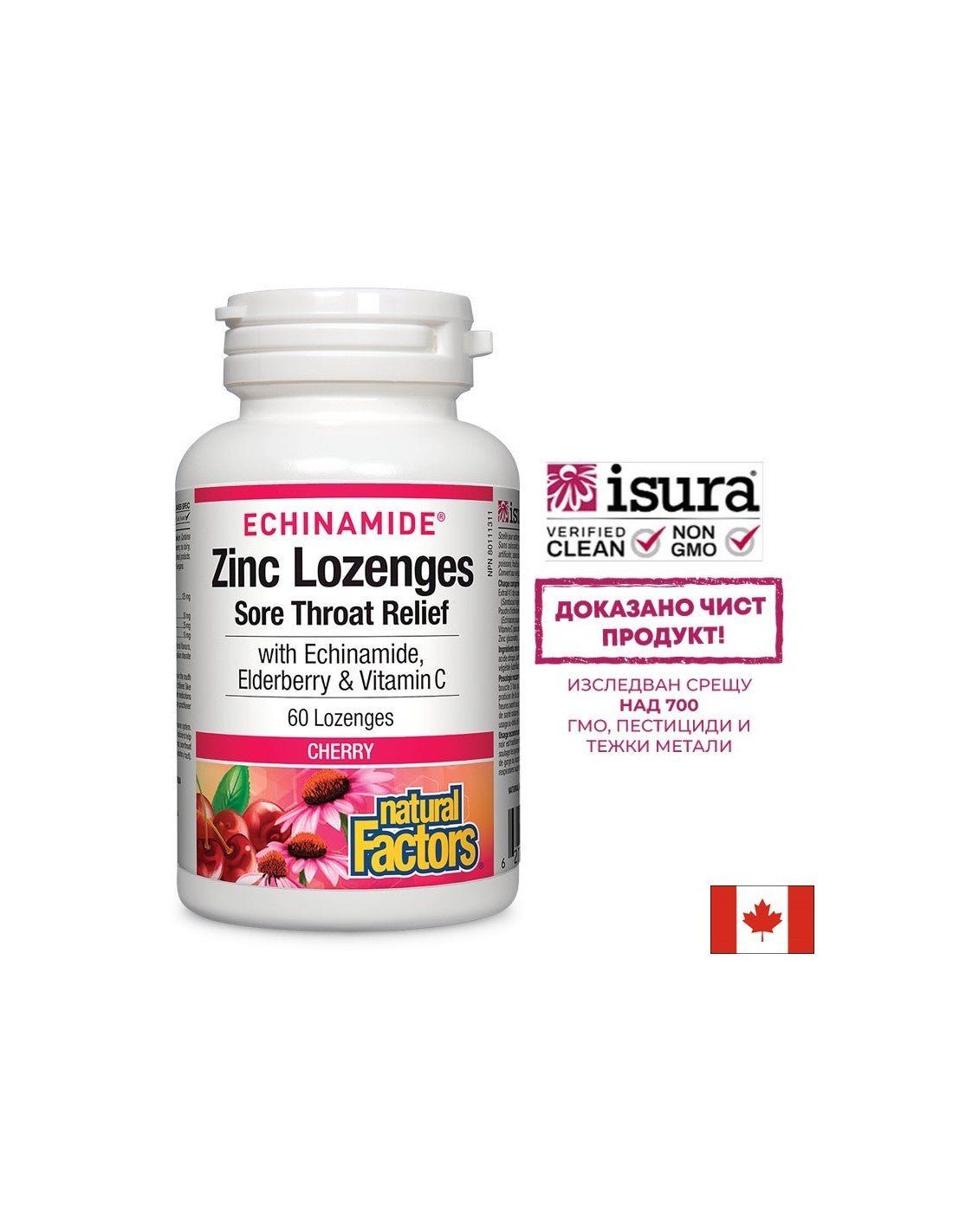 Echinamide® Zinkpastillen | Linderung von Halsschmerzen – 60 Kautabletten