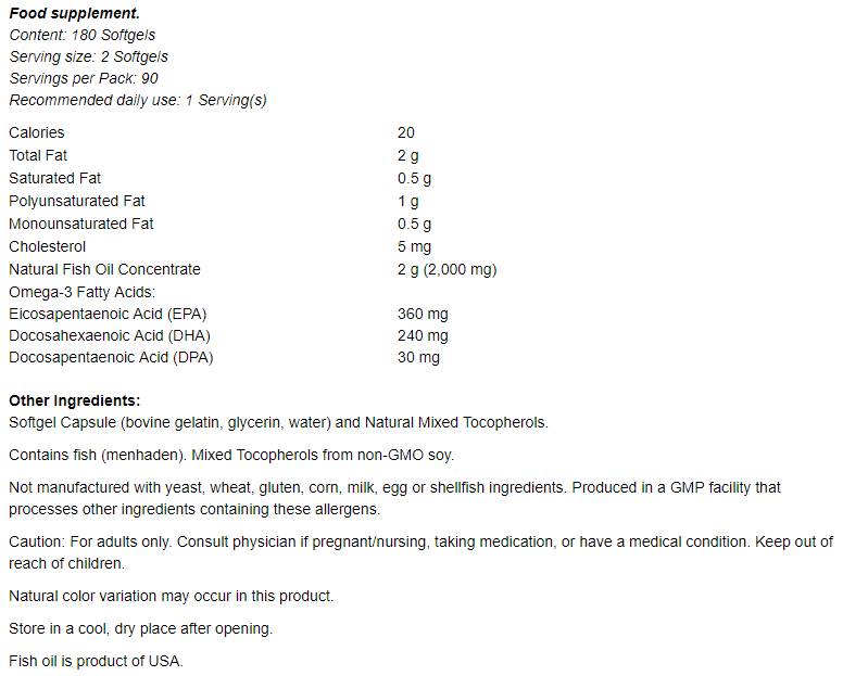 Eco - Sustain Omega 3 - 180 Gelkapseln