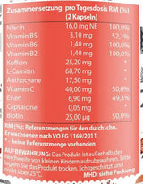 Energiebooster | mit Vitaminen und Koffein – 60 Kapseln