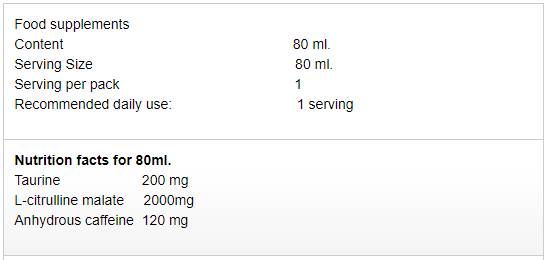 Energieschock | Pre-Workout Shot – 80 ml