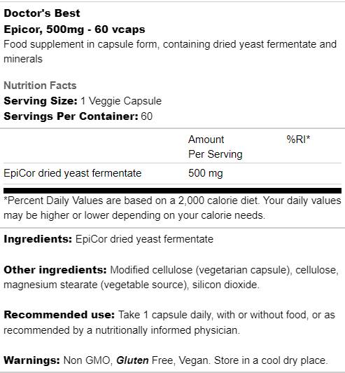 Epicor 500 mg | High Metabolite Immunogenes – 60 Kapseln