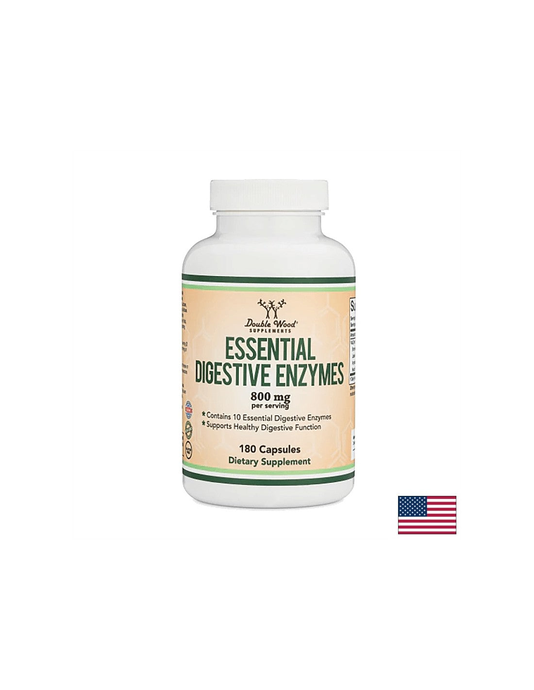 Essentielle Verdauungsenzyme – Verdauungsenzyme, 180 Kapseln <tc>Double Wood</tc>
