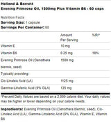 Nachtkerzenöl 1500 mg | Plus Vitamin B6 – 60 Kapseln