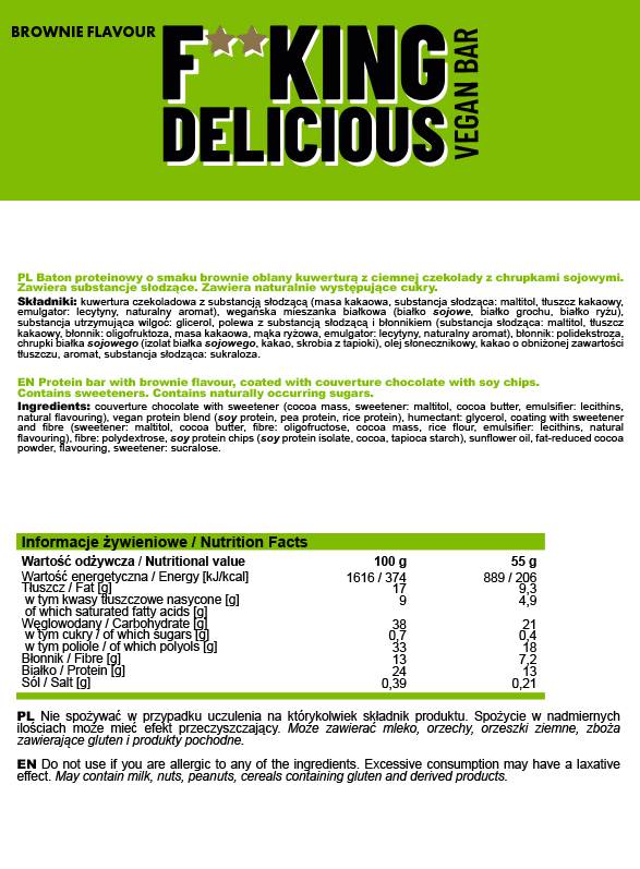F**KING Delicious Vegan Bar – 55 Gramm