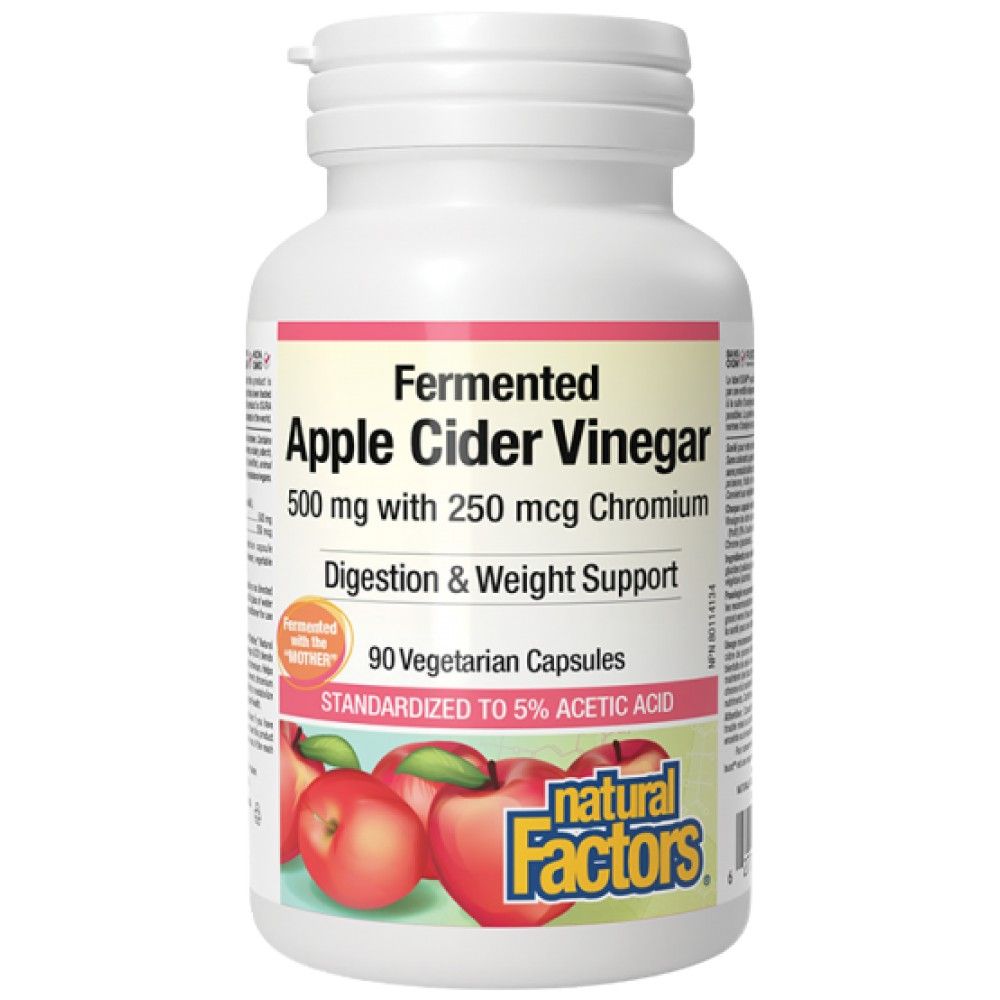 Fermentierter Apfelessig 500 mg | Plus Chrom 250 µg – 90 Kapseln