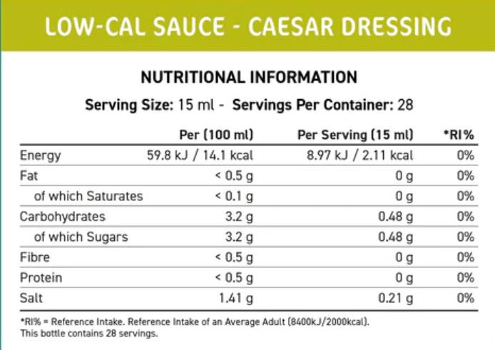 Fit Cuisine Low-Cal-Sauce | Caesar-Dressing – 425 ml