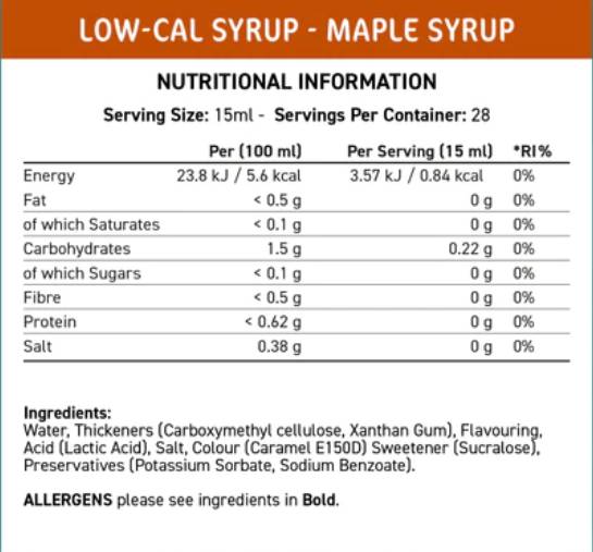 Fit Cuisine kalorienarmer Sirup | Ahorn - 425 ml