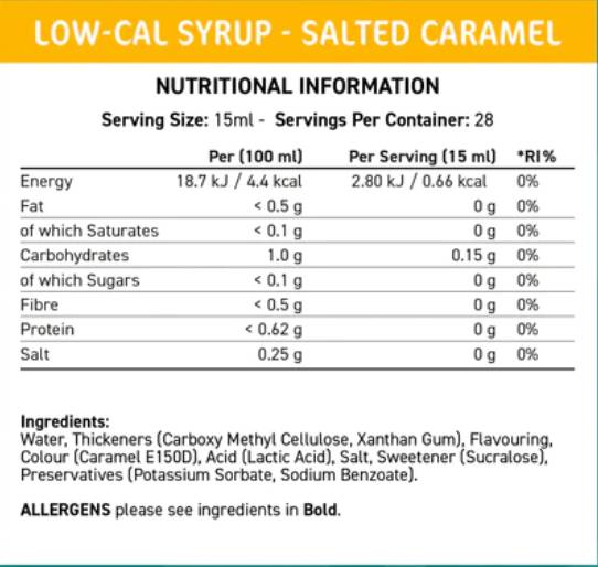 Fit Cuisine kalorienarmer Sirup | Gesalzenes Karamell – 425 ml