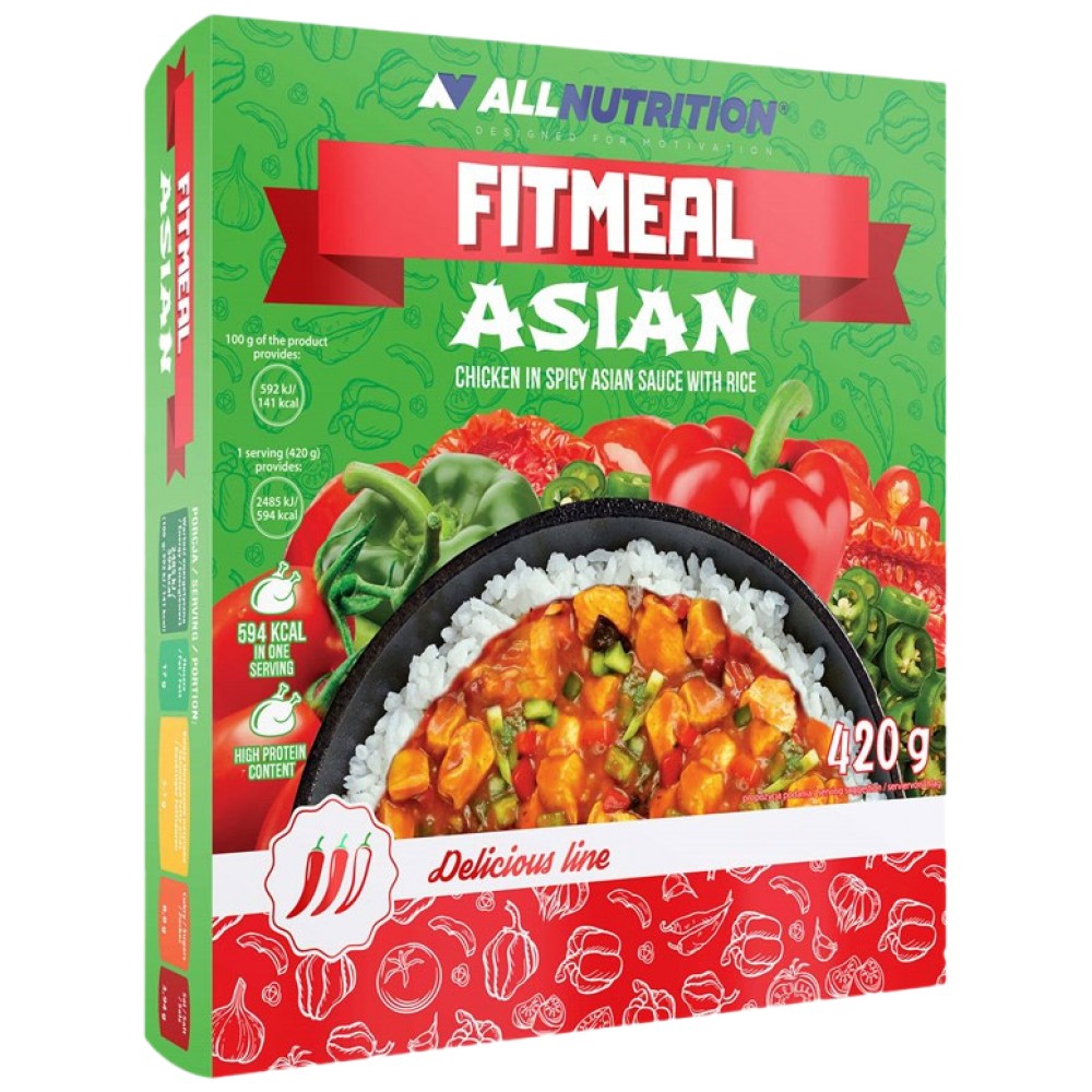 FitMeal Asiatisch | Verzehrfertige Mahlzeit mit hohem Proteingehalt – 420 Gramm