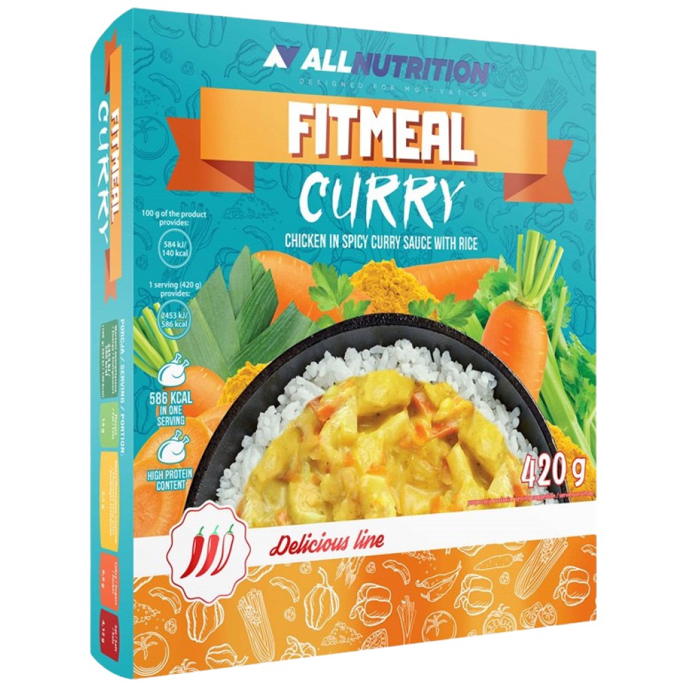 FitMeal Curry | Verzehrfertige Mahlzeit mit hohem Proteingehalt – 420 Gramm