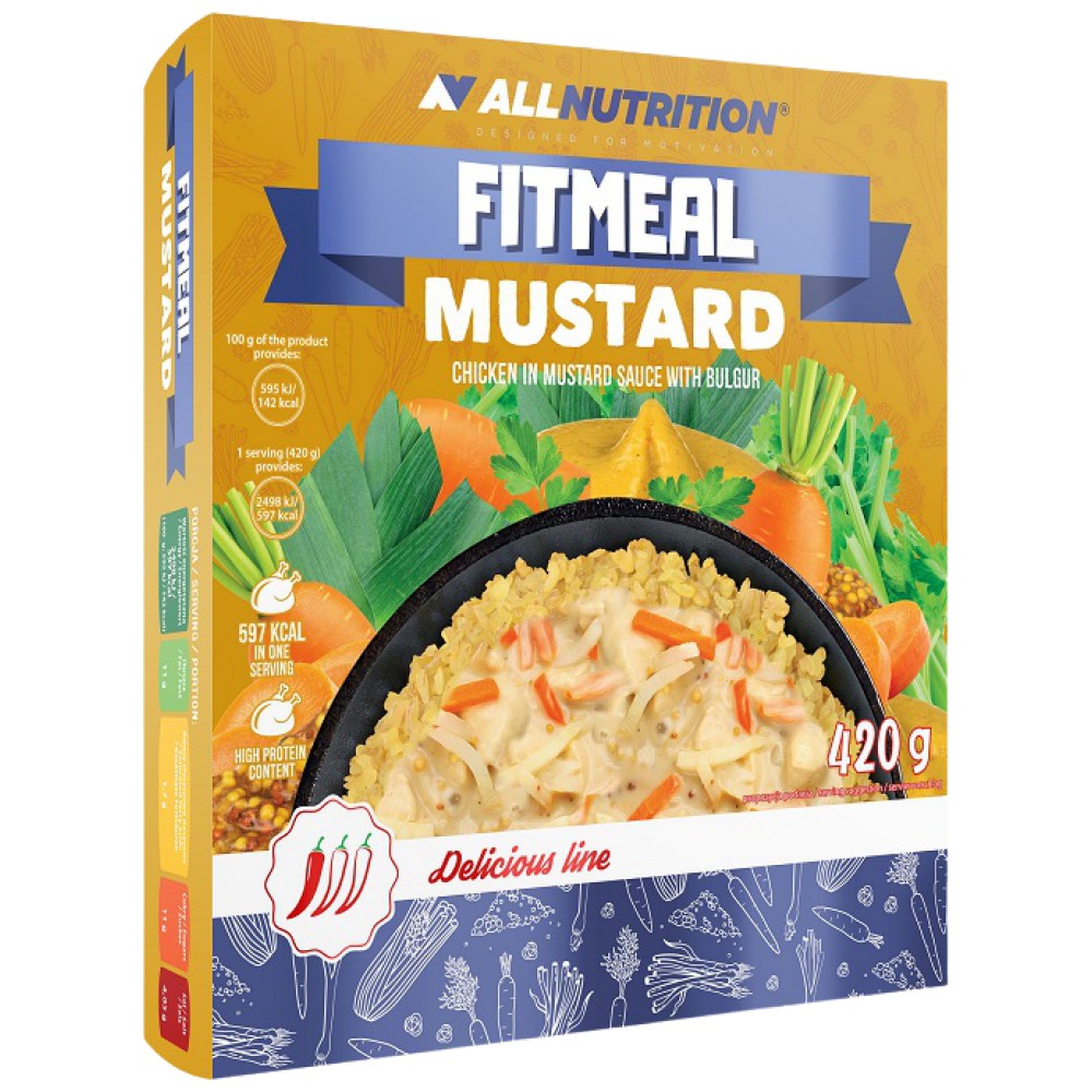 FitMeal Senf | Verzehrfertige Mahlzeit mit hohem Proteingehalt – 420 Gramm