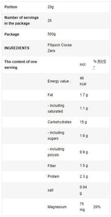 FitQuick Cocoa Zero | mit Erythritol - 500 Gramm